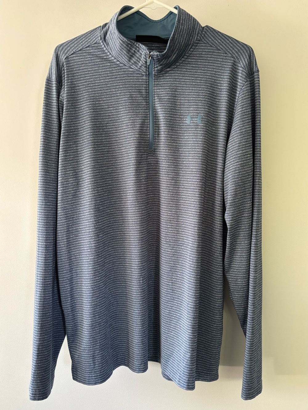 Under Armour Men's Light Blue Striped Quarter-Zip Pullover